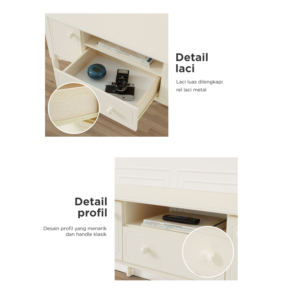 iFURNHOLIC Helen TV Cabinet I Meja TV Klasik I Lemari TV Simpel I Buffet Rak TV